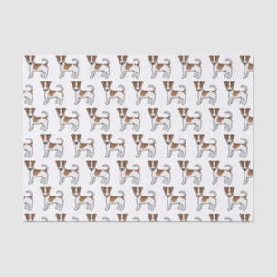 White & Tan Smooth Coat Jack Russell Terrier Hunde Seidenpapier