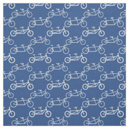 White Tandem Fahrrad auf blau Stoff