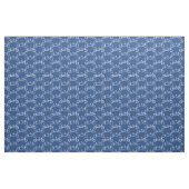 White Tandem Fahrrad auf blau Stoff (Fat Quarter (45,7 x 55,9 cm))