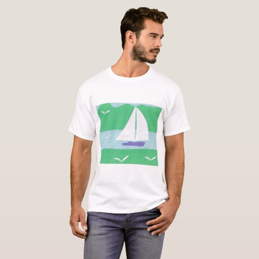 White Tank Top mit Sailboat (Vorne ganz)