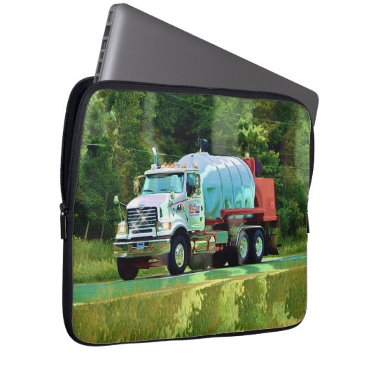 White Tanker Trucks Art Laptop Sleeve (Vorne Rechts)