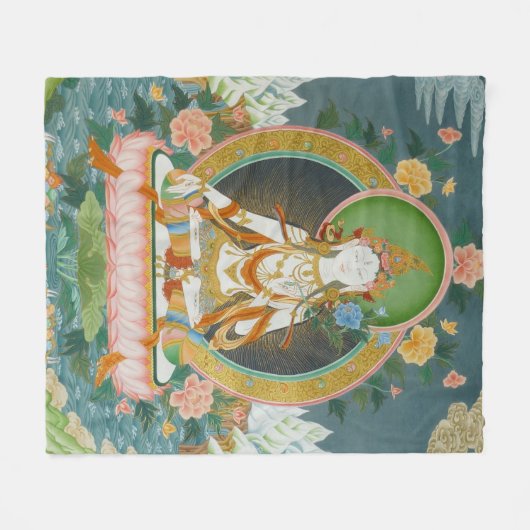 White Tara Fleece Blanket (Vorderseite (Horizontal))