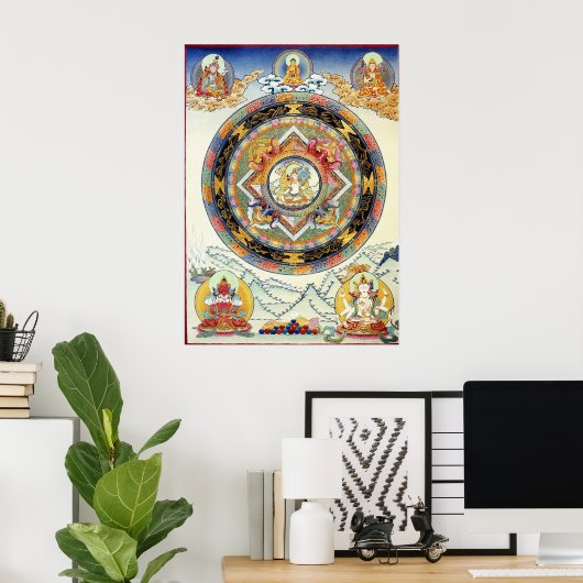 White Tara Mandala Poster (Heimbüro)