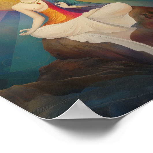 White Tara Rainbow Print: Buddhistische Goddess Ar Poster (Ecke)