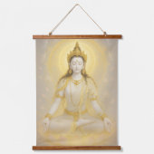 White Tara Wandteppich Mit Holzrahmen (Vorderseite)