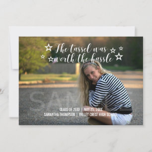 White Tassel Worth Hassle Foto Abschluss Ankündigung