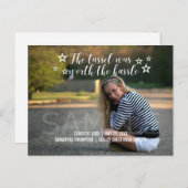 White Tassel Worth Hassle Foto Abschluss Ankündigungspostkarte (Vorne/Hinten)