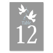 White Tauves Vogel Hochzeit graue Veranstaltung Ti Tischnummer (Vorderseite)