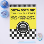 White Taxi Cab Circled Logo with Price List Flyer (Einzeln)