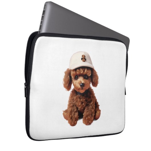 White Teacup Poodle Folder Laptopschutzhülle (Vorne Rechts)