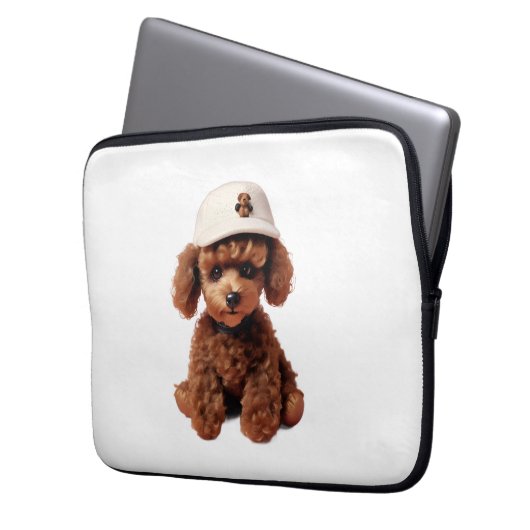 White Teacup Poodle Folder Laptopschutzhülle (Vorderseite Links)
