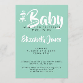 White & Teal Checkerboard Baby Shower Invitation Einladung