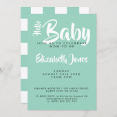 White & Teal Checkerboard Baby Shower Invitation Einladung (Vorne/Hinten)
