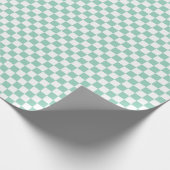 White & Teal Checkerboard Wrapping Paper Roll Geschenkpapier (Ecke)