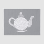 White Teapot auf Grau Seidenpapier (Vorderseite)