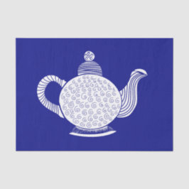 White Teapot über die Marine Seidenpapier