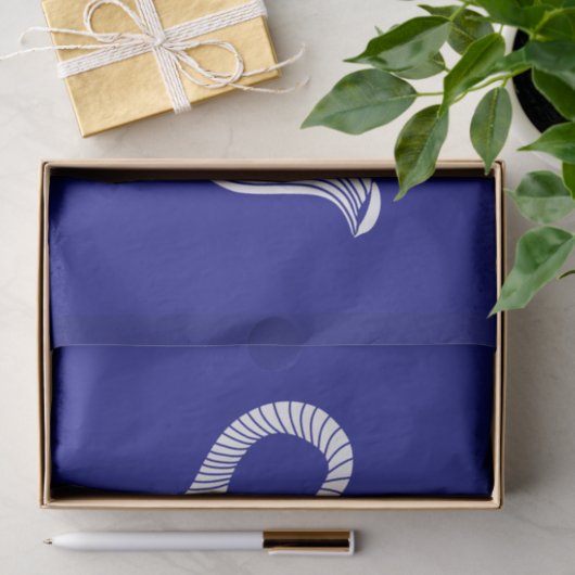 White Teapot über die Marine Seidenpapier (Geschenk)