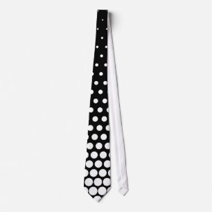 White Techno Dots Modern Black Krawatte