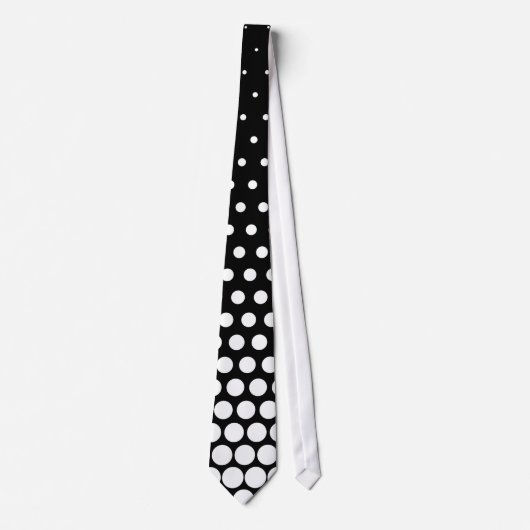 White Techno Dots Modern Black Krawatte (Vorderseite)