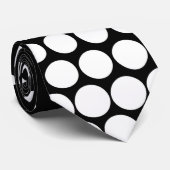 White Techno Dots Modern Black Krawatte (Gerollt)