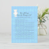 White Teddy Bär, der Mama Best Duwer Game kennt Einladung (Stehend Vorderseite)