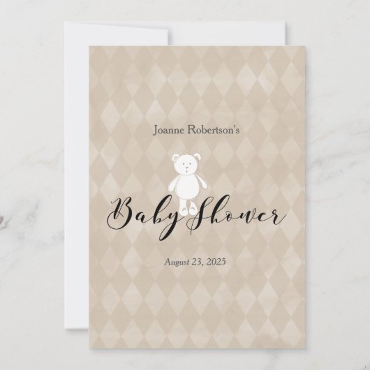 White Teddy Bär, der Mama Best Duwer Game kennt Einladung (Rückseite)