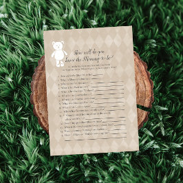 White Teddy Bär, der Mama Best Duwer Game kennt Einladung