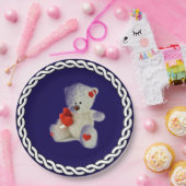 White Teddy Bär Pappteller (Party)