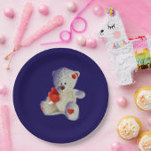 White Teddy Bär Pappteller (Party)