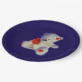 White Teddy Bär Pappteller (Schrägansicht)