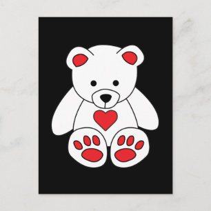 White Teddy Bären Herzchen Valentinstag I Liebe Si Postkarte