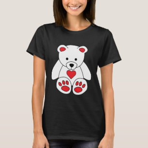 White Teddy Bären Herzchen Valentinstag I Liebe Si T-Shirt