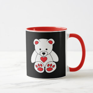 White Teddy Bären Herzchen Valentinstag I Liebe Si Tasse