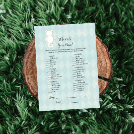 White Teddy Bären in Ihrem Pursuit Baby Duwer Game Einladung