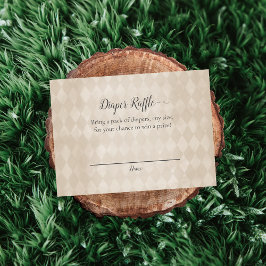 White Teddy Bear Diaper Raffle Baby Showspiel Begleitkarte