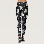 White Teddy Bear & Snowflake Seamless Pattern Leggings (Rückseite)