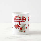 White Teddy Bear Tasse Happy Birthday Tasse (Mittel)