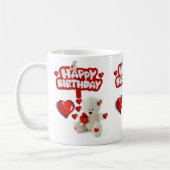 White Teddy Bear Tasse Happy Birthday Tasse (Links)