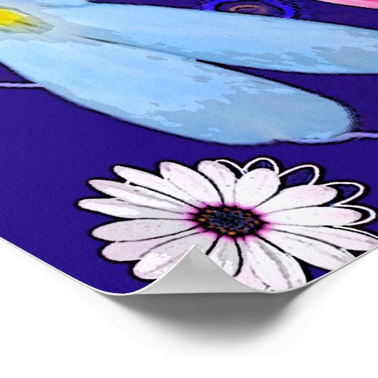 White Teeth Bite Blumen Spin Dentist Poster (Ecke)