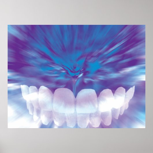 White Teeth Bite Dentist Orthodontist Poster (Vorne)