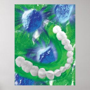 White Teeth Dental Art Zahnarzt Orthodontist Poste Poster