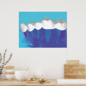 White Teeth Design Zahnarzt Orthodontist Poster (Küche)