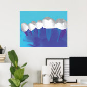 White Teeth Design Zahnarzt Orthodontist Poster (Heimbüro)