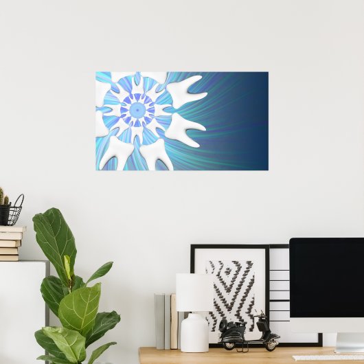 White Teeth Mandala Dentist-Orthodontist Poster (Heimbüro)
