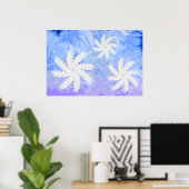 White Teeth Smile Blume Zahnarzt Blue Poster (Heimbüro)