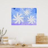 White Teeth Smile Blume Zahnarzt Blue Poster (Küche)