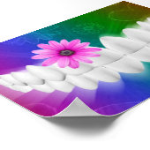 White Teeth Smile Pink Blume Zahnstocher Poster (Ecke)