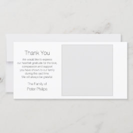 White Template Beileid Vielen Dank mit grauer Gren Dankeskarte