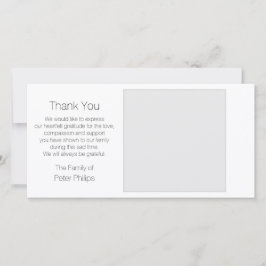 White Template Beileid Vielen Dank mit grauer Gren Dankeskarte