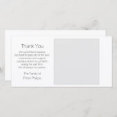 White Template Beileid Vielen Dank mit grauer Gren Dankeskarte (Vorne/Hinten)